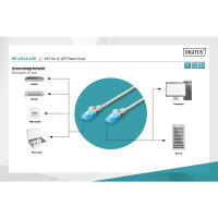 DIGITUS DK-1512-100 - CAT 5e U-UTP Patchkabel, PVC AWG 26/7, Länge 10 m, Farbe Grau
