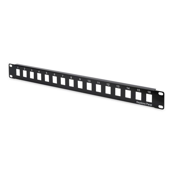 DIGITUS DN-91400 - Modular Patch Panel, ungeschirmt 16-Port, blank, 1HE, Rack Mount, Schwarz RAL 9005