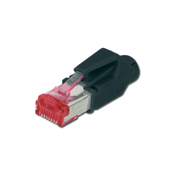 DIGITUS A-MO6-8/8-HRS - CAT 6 RJ45 Modular-Steckerverbinder, Hirose TM21 8P8C, geschirmt, für Rundkabel, inkl. Haube