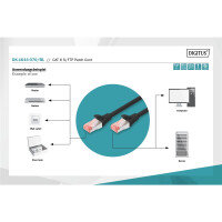 DK-1644-070/BL - CAT 6 S-FTP Patchkabel, Cu, LSZH AWG 27/7,  7 m,  Schwarz