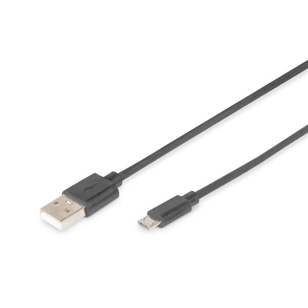DIGITUS AK-300127-018-S - USB Anschlusskabel, Typ A - micro B St/St, 1.8m, USB 2.0 kompatibel, sw