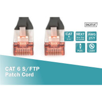 DK-1644-0025/BL - CAT 6 S-FTP Patchkabel, Cu, LSZH AWG 27/7,  0,25 m,  Schwarz