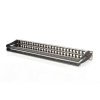 DIGITUS DN-91424 - Modulares Patch Panel, geschirmt, 48-Port Beschriftungsfeld, 1HE, Rack Mount, Sw RAL 9005