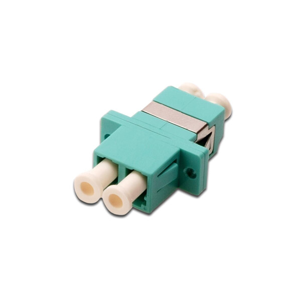 DIGITUS DN-96009-1 - LWL Kupplung, Duplex, LC zu LC, MM, Aqua OM3 Keramikhülse, Kunststoffgehäuse, inkl. Schrauben