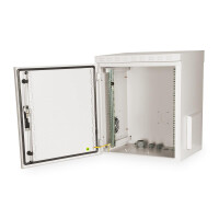 DIGITUS DN-19-12U-I-OD - 12HE Wandgehäuse, Outdoor, IP55 713x600x450 mm, Farbe Grau (RAL 7035)