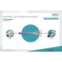 DIGITUS DK-1613-VH-305 - CAT 6 U-UTP Installationskabel, 250 MHz Eca (EN 50575), AWG 23/1, Simplex, Violett