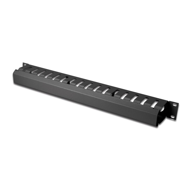 DIGITUS DN-97617 - 1HE Kabelmanagement Käfig abnehmbare Rückblende, Farbe schwarz (RAL 9005)