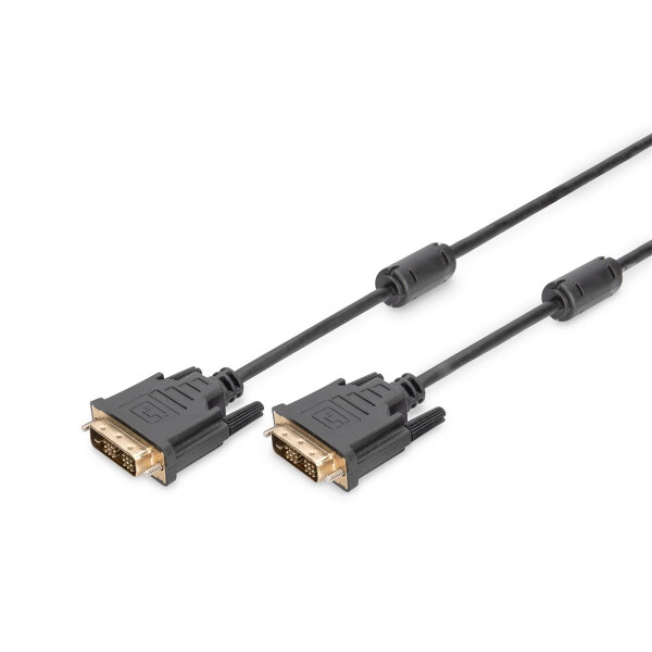 DIGITUS AK-320100-050-S - DVI Anschlusskabel, DVI(18+1), 2x Ferrit St/St, 5.0m, DVI-D Single Link, sw