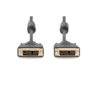DIGITUS AK-320100-050-S - DVI Anschlusskabel, DVI(18+1), 2x Ferrit St/St, 5.0m, DVI-D Single Link, sw
