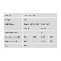 DIGITUS DK-2533-01/3 - LWL Patchkabel, Duplex, LC zu LC MM OM3 50/125 µ, 1 m