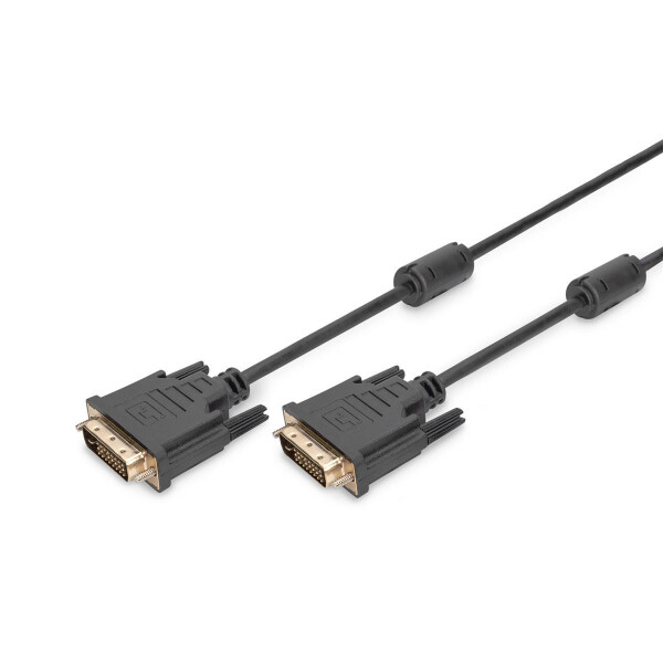 DIGITUS AK-320101-050-S - DVI Anschlusskabel, DVI(24+1), 2x Ferrit St/St, 5.0m, DVI-D Dual Link, sw