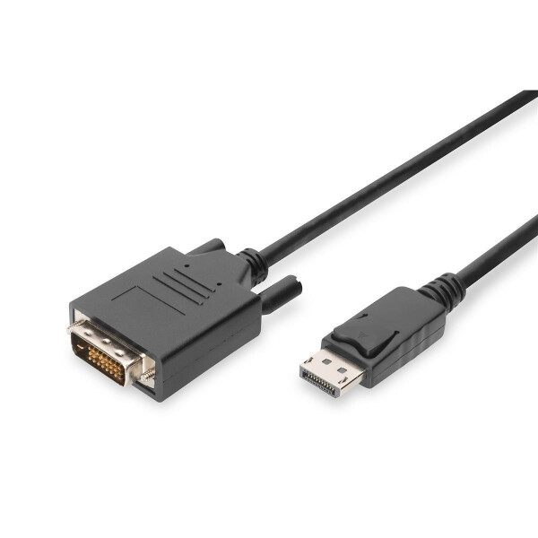 DIGITUS AK-340301-050-S - DisplayPort Adapterkabel, DP - DVI (24+1) St/St, 5.0m, m/Verrie., DP 1.1a kompatibel, CE, sw