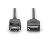 DIGITUS AK-340200-020-S - DisplayPort Verlängerungskabel, DP St/Bu,2.0m, m/Verriegelung, DP 1.2, sw