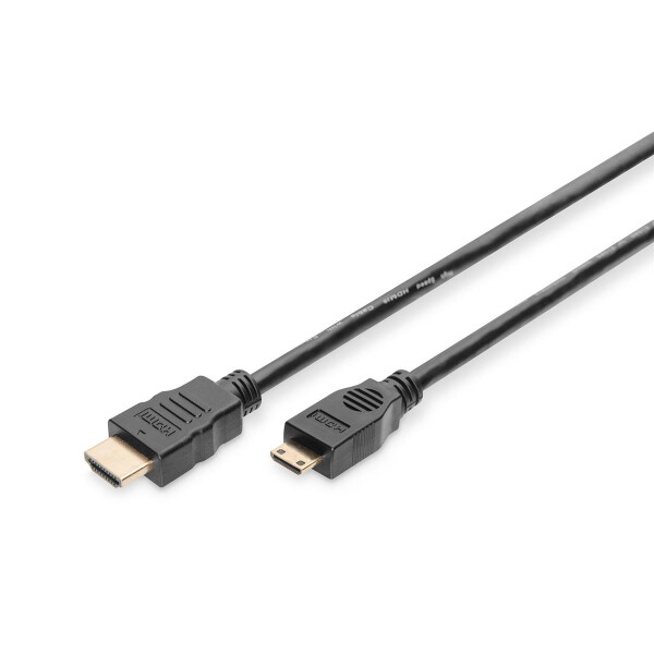 DIGITUS AK-330106-020-S - HDMI High Speed Anschlusskabel, Type-C - Typ A St/St, 2.0m, Ultra HD 24p, gold, sw