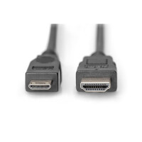 DIGITUS AK-330106-020-S - HDMI High Speed Anschlusskabel, Type-C - Typ A St/St, 2.0m, Ultra HD 24p, gold, sw