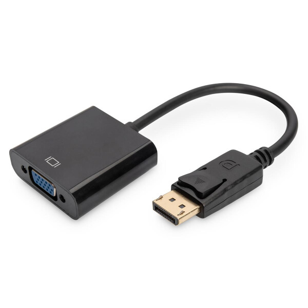 DIGITUS AK-340403-001-S - DisplayPort Adapterkabel, DP - HD15 St/Bu, 0.15m,m/Verriegelung DP 1.2 komp., CE, sw