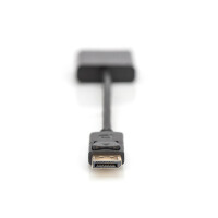 DIGITUS AK-340403-001-S - DisplayPort Adapterkabel, DP - HD15 St/Bu, 0.15m,m/Verriegelung DP 1.2 komp., CE, sw