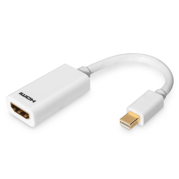 DIGITUS AK-340411-001-W - DisplayPort Adapterkabel, mini DP - HDMI Typ A St/Bu, 0.15m, DP 1.1a kompatibel, CE, we