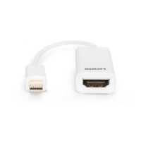 DIGITUS AK-340411-001-W - DisplayPort Adapterkabel, mini DP - HDMI Typ A St/Bu, 0.15m, DP 1.1a kompatibel, CE, we