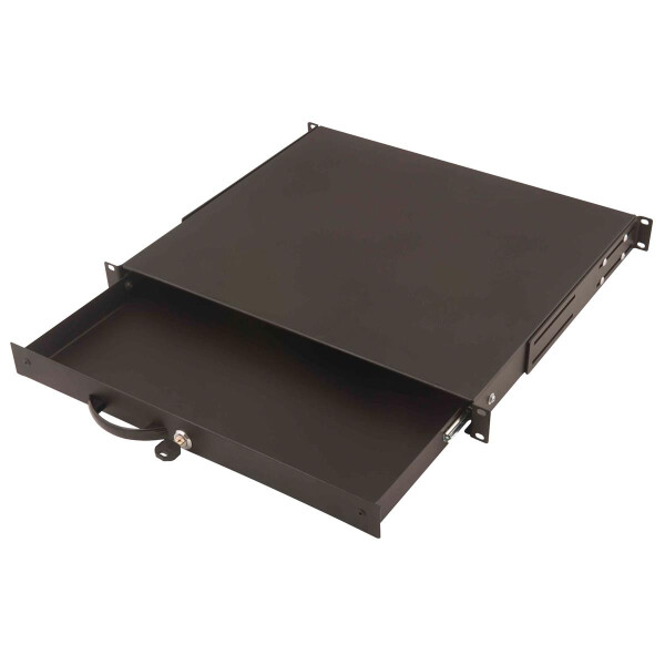 DIGITUS DN-19-KEY-1U-SW - 1HE abschl. Dokumentenablage m. Griff 44x481x400 mm, Farbe schwarz (RAL 9005)
