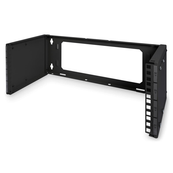 DIGITUS DN-19-PB-4U-SW - 4HE Wandmontage Patch-Halter,195x505x250 mm tiefenverstellbar, stapelbar, schwarz (RAL 9005)