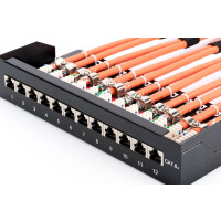 DIGITUS DN-91612SD-EA - Desktop CAT 6A, Patch Panel, geschirmt Klasse EA, 12-port RJ45, 8P8C, LSA