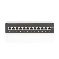 DIGITUS DN-91612SD-EA - Desktop CAT 6A, Patch Panel, geschirmt Klasse EA, 12-port RJ45, 8P8C, LSA