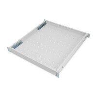 DIGITUS DN-97646 - 1HE Fachboden festeinbau für 800 mm tiefe Schränke 44x482x500 mm, einst. 500 bis 700 mm Tiefe, grau