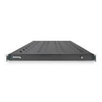 DIGITUS DN-97647 - 1HE Fachboden festeinbau für 800 mm tiefe Schränke 44x482x500mm, einst. 500 bis 700 mm Tiefe, schwarz