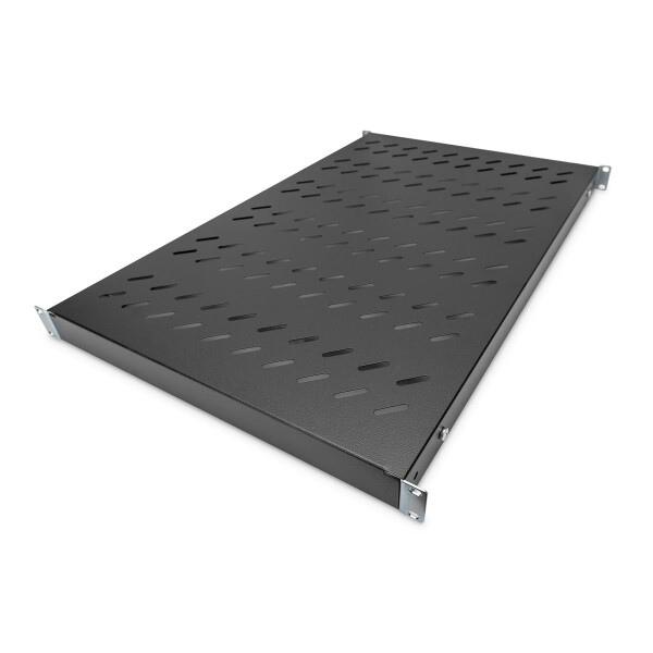 DIGITUS DN-97649 - 1HE Fachboden festeinb. für 1000 mm tiefe Schränke 44x482x700mm, einst.700 bis 900 mm Tiefe,schwarz