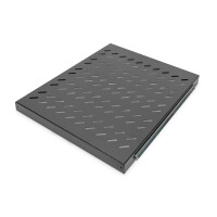 DIGITUS DN-19-TRAY-2-800-SW - 1HE ausziehb. Fachboden für 800 mm tiefe Schränke 40x484x568 mm, bis 25 kg, schwarz (RAL 9005)