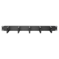 DIGITUS DN-97602 - 1HE Kabelrangierpanel 5x Kabelringe 40x60 mm, Farbe schwarz (RAL 9005)